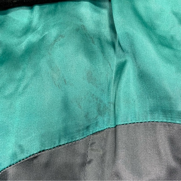 Danier Black Leather Puffer Jacket Sz XXS High Neck Bomber Quilted Winter Coat - Picture 13 of 16